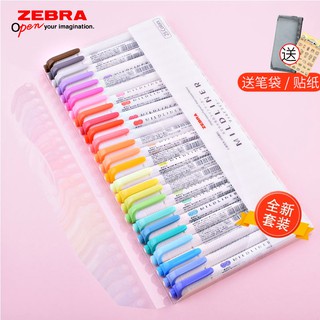 Zebra 25 Color Set Fluorescent Color Pen Light Color Marker Mildliner Student With Zebra Color Starr