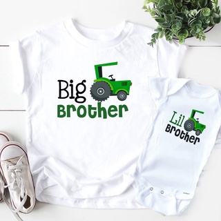 Siblings Matching Shirts Big Brother Little Brother T-Shirts Brothers Truck Tops Big Brother Little Brother Maching Outfits 1PC