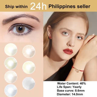 2pcs Soft Colored Contact Lenses Yearly Use Contact Lense with Solution Contact Lense