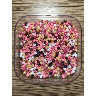 730 Pcs (20 grams)DIY Bead Asoorted Caramel Glass Seed Beads / 3mm Glass Beads