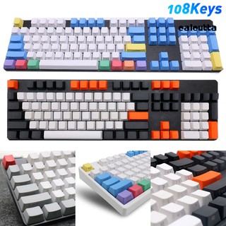 【Ready stock】108Pcs/Set PBT Color Matching Light-proof Mechanical Keyboard Keycap Replacement
