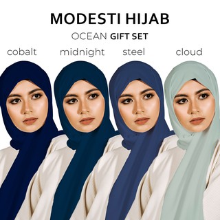 Modesti Hijab Premium Non Slip Chiffon Gift Set (3)