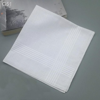 ∏○12 PCS Plain White Handkerchiefs (42*42cm)