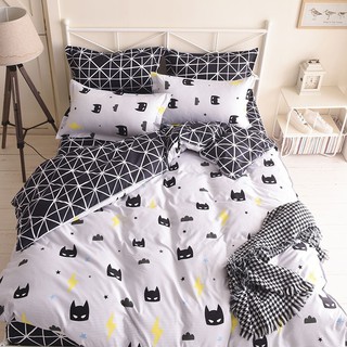 Black And White Cartoon Bedding Pillowcase Duvet Cover Set Quilt Twin