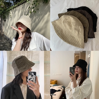 Summer Hat Cotton Striped Bucket Hat for Women Fisherman Hat Korean Fashion Basin Hat Korean Retro Women Hat Sunscreen