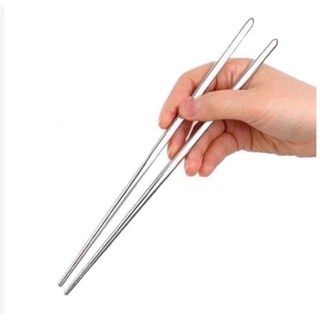 1 Pair Non-slip Stainless Steel Chopsticks