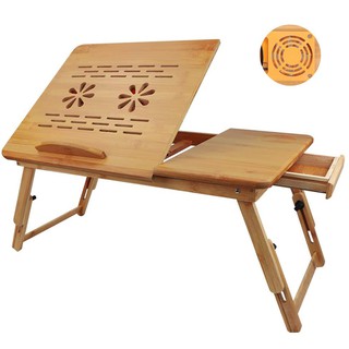 WM SENDA Foldable Bamboo Laptop Desk With Fan SD-LT04