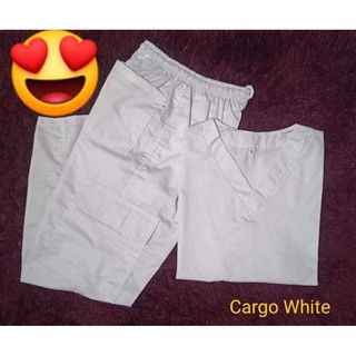 ✼Unisex Plain Scrub Suit Cargo Pants Lacoste Fabric✭