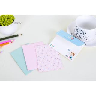 Mini Envelope Stationery Set Cute Simple Love Letter Creative 4 Stationery + 2 Envelopes