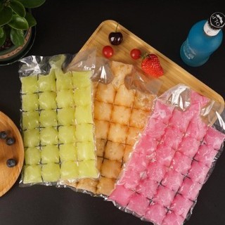 10Pcs 24 Cubes Disposable Ice Cubes Plastic Bag Ice Cube Maker Molds
