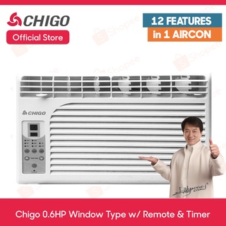CHIGO 0.6HP Remote Controlled Window Type Air Conditioner 12 Features with Healthy Filters 0.6 HP