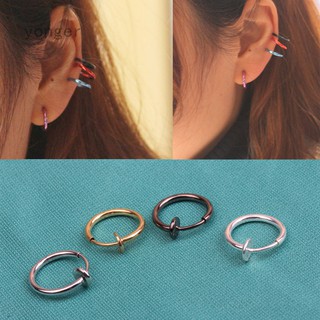 1Pcs 10mm Fake Piercing Nose Lip Hoop Rings Earrings Fashion Punk Clip Four Colors