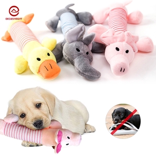 Pet Puppy Chew Squeaker Squeaky Plush Sound Piggy Elephant Duck Dog Toys