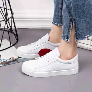 flat loafer korean fashion women shoes sneakers low cut round head flat bottom platform youth middle (1)