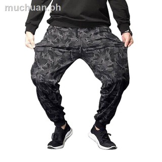☍♦㍿♨【Sale】<--- Summer thin plus bulky sports pants men's work elastic loose casual 9-point legged fat