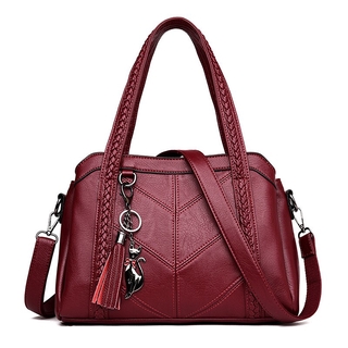 Valenkuci Women Leather Handbags Women Messenger Bags Tote Tassel Luxury Women Shoulder Bags