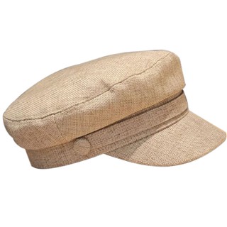 Cotton Linen Sailor Captain Caps Retro Breton Beret Cap Flat Top Newsboy Fisherman Hat Unisex (9)