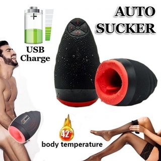 rXH6 Blowjob Masturbator Cup Automatic Sucking Male Glans Penis Vibrator Deep Throat Heating Masturb