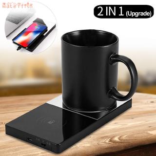 ✨♐✨ 2 In 1 Heating Mug Cup Warmer Electric Wireless Charger for Home Office Coffee Milk
