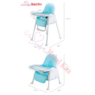 Mahalkit Foldable High Chair Booster Seat For Baby Dining Feeding Adjustable Height & Removable Legs (3)