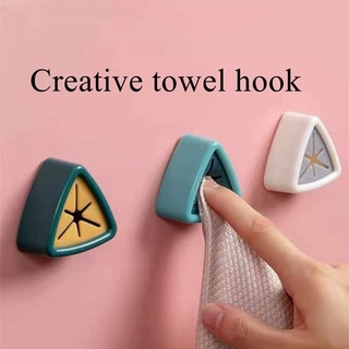 SJW Kitchen Towel Hook Wall Self Adhesive Wash Cloth Holder Clip Seamless Dishcloth Storage Rack