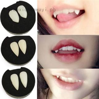 xiaoxionkawayi 1 Set Halloween Vampires Teeth Dentures Zombie Cosplay Props +Dental Adhesive (1)