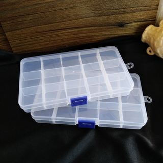 10 / 15 Compartments Transparent Plastic Jewelry Pills Box Organizer Storage