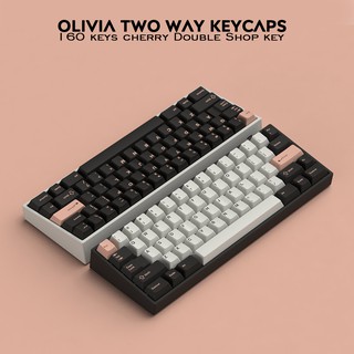160 Keys DOUBLE SHOT Cherry Profile Dark Olivia PBT Keycap Thick For Filco CHERRY Ducky iKBC Mechanical Gaming Keyboard (1)