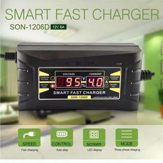 12V 6A smart Car motorcycle battery charger LCD Display charging(SON-1206D) (2)