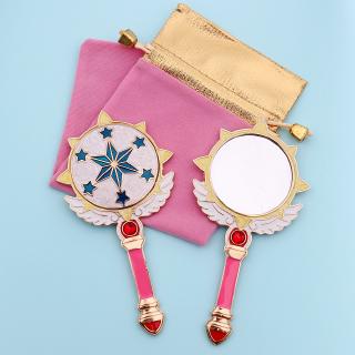 Cute Round Star Wing Makeup Hand Hold Mirror Princess Lady Cardcaptor Sakura Card Beauty Dresser