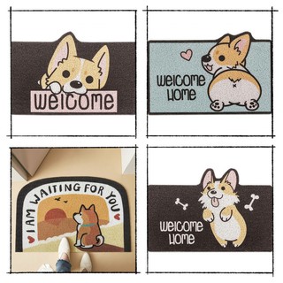 Cute Design Anti-Slip Waterproof Dog Cat Welcome Doormat Cat Litter Trapper Mat