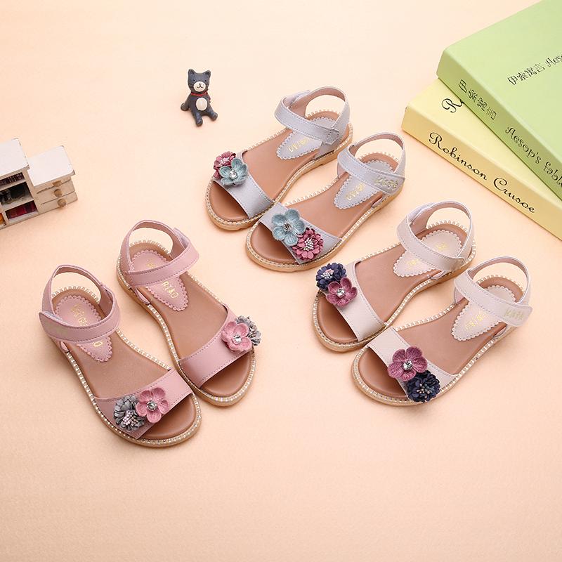 kid sandal☸♦Girl Sandals 2019 New middle and Big boy fish m