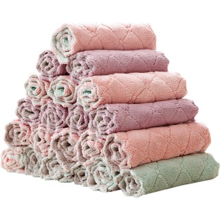 Nonstick Oil Coral Velvet Towels Kitchen Dishclout Magic Oil Resistant Cleaning Cloth Microfiber Cleaning Towel Dish