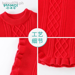 Hot sale☽Children s vest autumn 2021 new children s clothing girls children s knitted vest baby foreign-style sweater 3-6 years old
