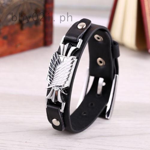Hot Attack On Titan Scouting Legion Bracelet Pu Leather Wristband Cosplay Gift