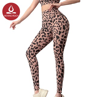 MOVING PEACH Sports leggings Leopard High waist Fitness Pants