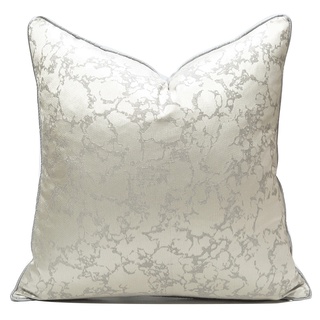 DUNXDECO Cushion Cover Decorative Pillow Case Modern Simple Classical Luxury Silver Jacquard