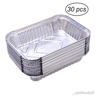 Spot goods ✷30pcs Disposable BBQ Drip Pan Tray Aluminum Foil Tin Liners for Grease Catch