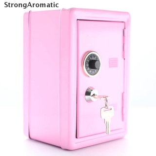 STRO Ins Safe Box Pink Decorative Savings Box Bank Metal Iron Mini Dormitory Storage MY q5pm
