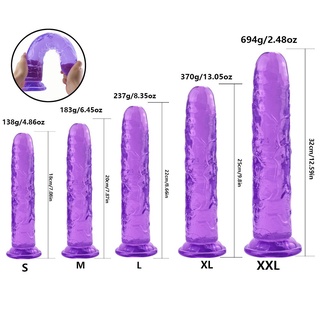 Erotic Soft Jelly Dildo Anal Butt Plug Realistic Penis Strong Suction Cup Dick Toy for Adult G-spot