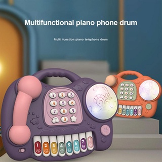 Multifunctional Baby Infant Telephone Phone Toddler Music Light Musical Drum Educational Toy cherries.ph