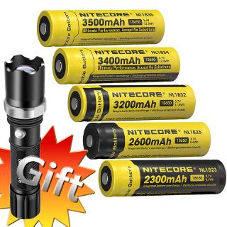 Nitecore 18650 3.7V Li-ion Protected Battery Button Top for All Type Flashlights 1 Piece FREE GIFT Flashlight Q5M