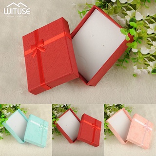 Colorful 1PC 4x4x3cm/8.5x2.5cm Jewelry Box Square Gift Box With Bowknot Foam Pad Inside For