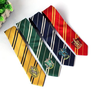 Harry Potter Neckties Gryffindor Tie with badge Slytherin Ravenclaw Costume Accessory Cosplay Ties