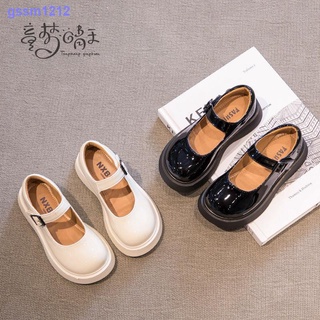 Girls princess shoes 2021 spring and autumn new black small leather shoes British style soft sole shoes children s single shoes summer