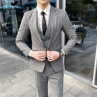 Suits.Suit Sets♀Authentic wealthy birds suit suit all set men's handsome trend Korean version of the