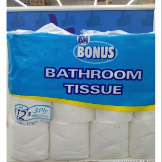 Bathroom tissue 3 ply 12 tissue roll