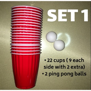 KIRKLAND Beer pong red cups sets (cups with ping pong balls)