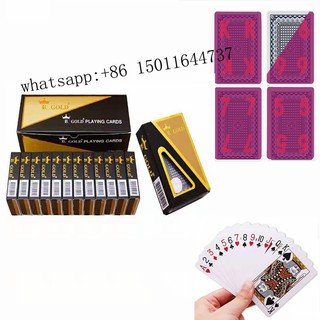 GOLD Playing Cards for infrared Contact lens Magic Trick Decks Anti Gamble Cheat Poker Rigged Cards