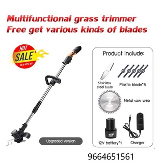 Multifunctional Grass Trimmer Cutter Lithium Battery Household Weed Lawn Mower